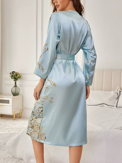 kimono fluide bleu femme élégant